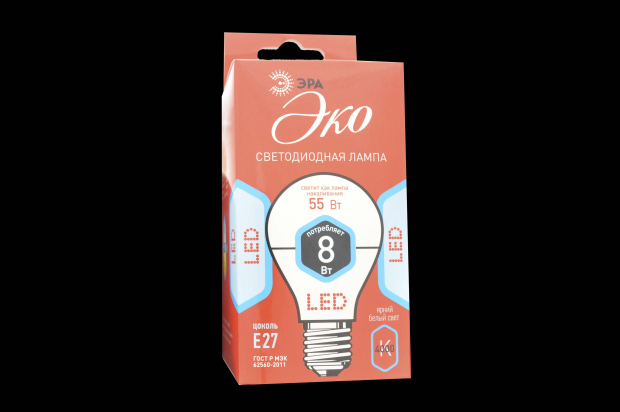Лампа светодиодная Эра Eco LED smd A60-8W-840-E27
