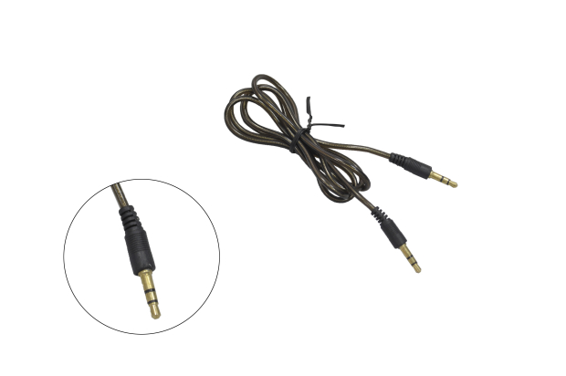 Шнур 3.5mm "шт" стерео - 3.5mm "шт" стерео 1.0м черный gold (силикон) 5-132-1.0
