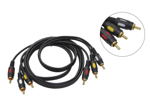 Шнур 3RCA "шт" - 3RCA "шт" 1.5м пластик gold 5-106-1.5