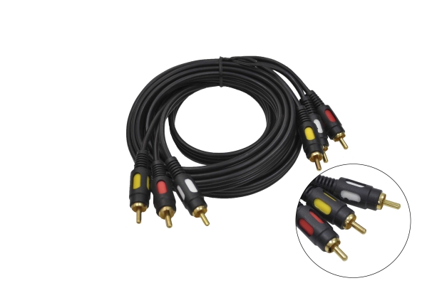 Шнур 3RCA "шт" - 3RCA "шт" 2.0м пластик gold 5-106-2.0