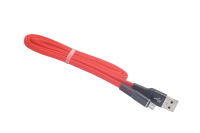 16762 Кабель Walker C750 для micro USB, в матерчатой обмотке, метал., плоский красный