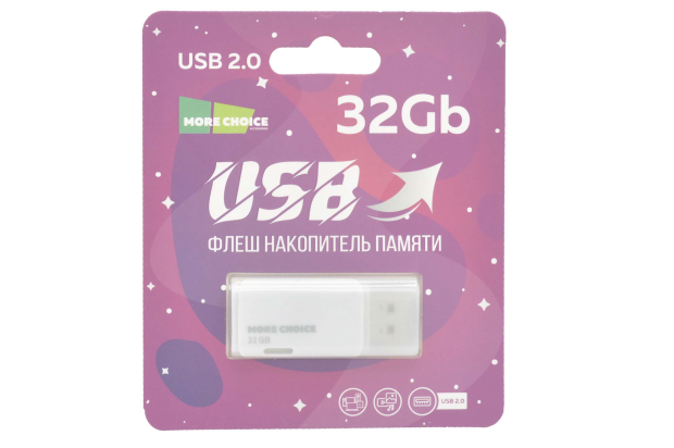 Флэш 32Gb USB2.0 More choice MF32 (white)