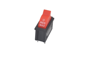 Переключатель KCD1-122-2 Off-On-On (O-Med-Max) красный 250V 10A (3c)