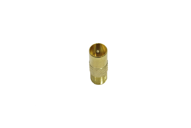 Переходник F "гн" - ТВ "шт" металл gold 4-622G