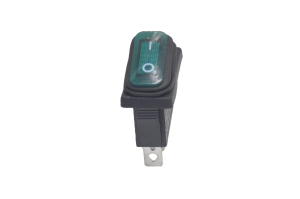 Переключатель SB068 (KCD3-101N) On-Off 250V 15A зеленый (влагозащита) (3c) 10.5x28.5mm