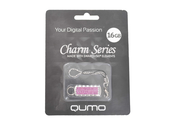 18703 Флэш Qumo 16Gb USB 2.0 "Красный кристалл"