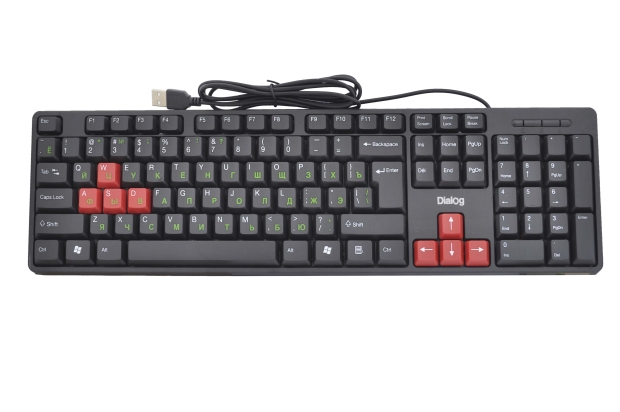 KS-030U Клавиатура Dialog Standart USB black-red