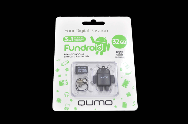 18725 Комплект Qumo для мобильных устройств MicroSD 32b Class10 + USB картридер Fundroid (черный)