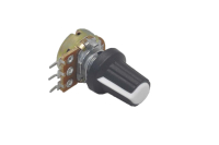 Резистор переменный 3pin B10K d=16mm L=15mm моно с ручкой WH148