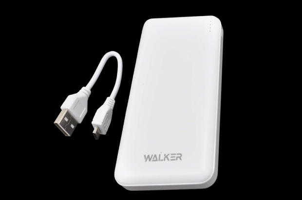 20230 Портативное зарядное устройство Walker WB-410 10000mA-ч, 2USB, 2.1A,Type-C, microUSB, пластик, белое