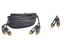 Шнур 2RCA "шт" - 2RCA "шт" черный gold  5.0м 5-104-5.0
