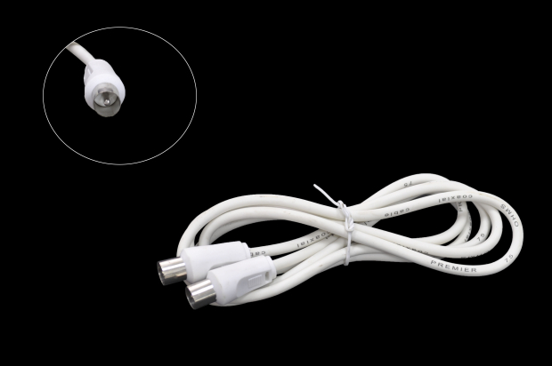 Шнур RF "шт" - RF "шт" 3C2V D=5.0mm белый 1.5м 5-060WT