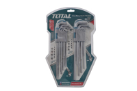 THT106KT0181 Набор шестигранных ключей 18шт (тип HEX- 9 шт 1.5-10mm/ тип Torx 9 шт.-T10-T50) Cr-V Total