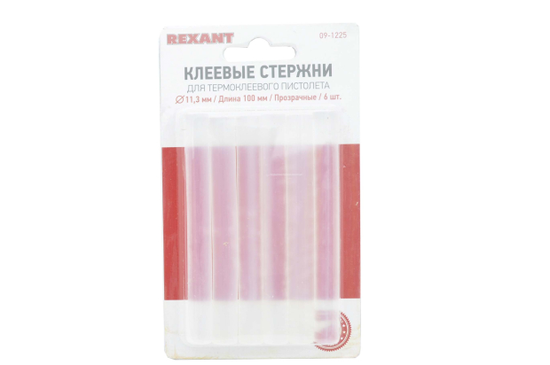Стержень для клеевого пистолета D=11.2mm L=100mm прозрачный (6 шт) 09-1225