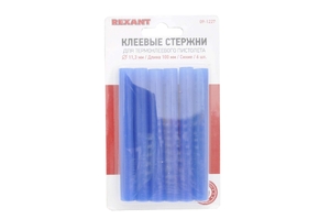 Стержень для клеевого пистолета D=11.2mm L=100mm синий (6 шт) 09-1227