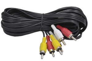 Шнур 3RCA "шт" - 3RCA "шт" черный  5.0м 17-0205
