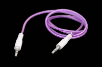 Кабель AUX аудио 3,5мм A-A силиконовый 1m, фиолетовый
