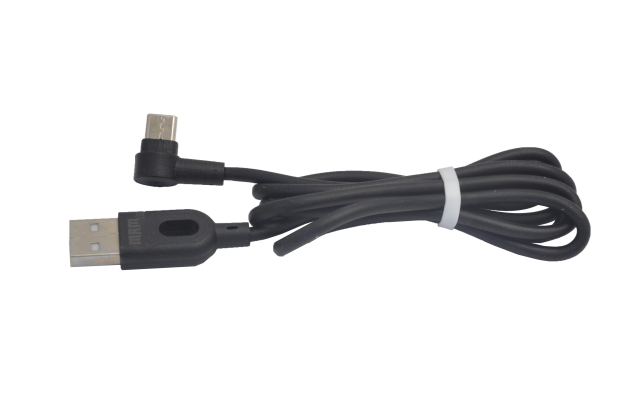 Шнур USB 2.0 AM > USB Type-C 1.0м, черный (угловой) MRM R-33 (2.5A)