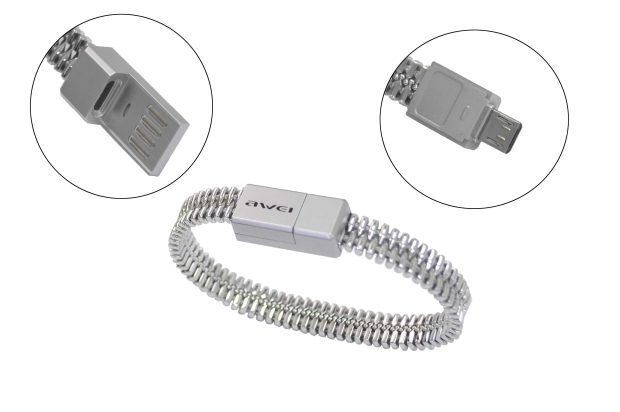 Шнур USB 2.0 AM > microB 0.2м Awei CL-86 (1.5A)