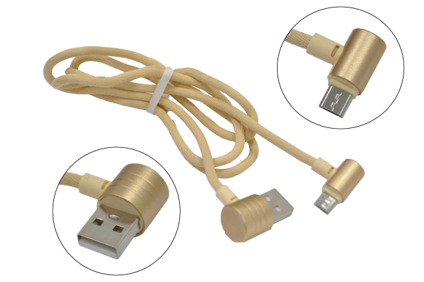Шнур USB 2.0 AM > microB 1.0м (угловой) KM-101 (1.6A)