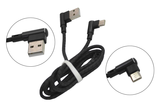 Шнур USB 2.0 AM > USB-C 1.0M черный (угловой) MJ-66
