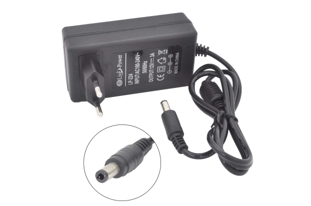 Блок питания 220V/12V  3.0A LP-224 (OG-30) (5.5x2.5) импульсный (адаптер)