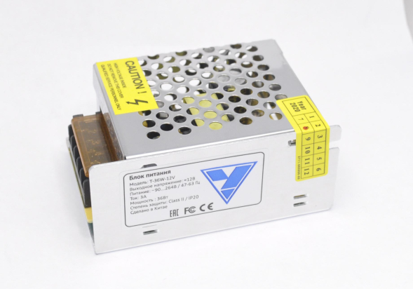 Блок питания 220V/12V  3.0A 36W T-36W-12V (встраиваемый)