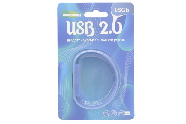 Флэш-браслет 16Gb USB2.0 More choice MF16arm (blue)