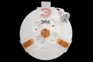 Удлинитель Эра 220V 4 розетки 7,0м UR-4-7m-W рулетка (без заземления)
