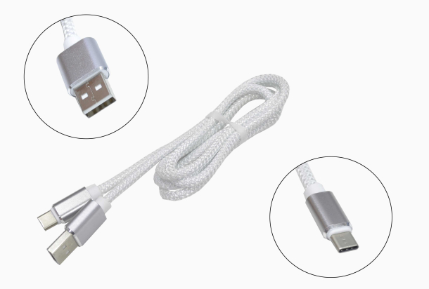 13319 Кабель Premium USB - type-C  оплетка белый