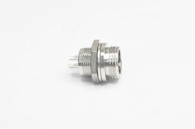 Разъем MIC 4P "шт" металл на корпус GX12 12M-4B D=12mm