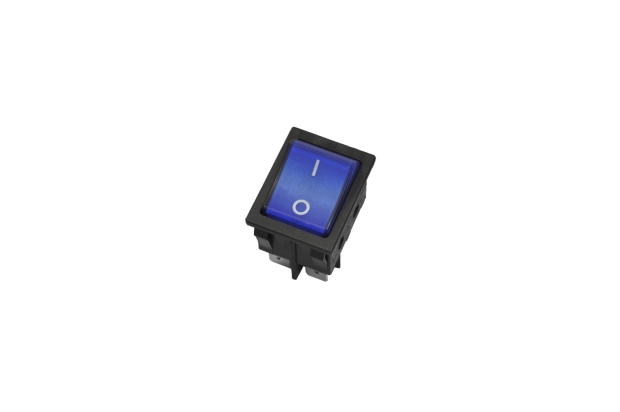 Переключатель KCD4-JK/N On-Off синий 250V 16A (4c)