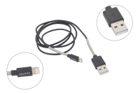 21711 Кабель Qumo MFI C48 USB-Apple 8pin опл. метал. пружина, 1.0м черный