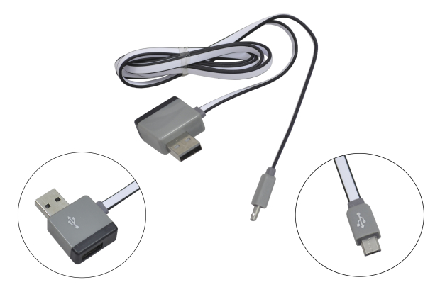 Шнур USB 2.0 AM + USB 2.0 FM > microB плоский 1.0м CDX-V8
