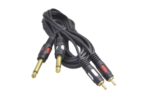Шнур 2 x 6.3mm "шт" моно - 2 x RCA "шт" gold 3.0м 5-143-3.0