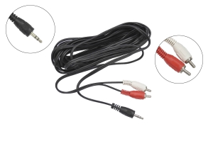 Шнур 3.5mm "шт" стерео - 2 x RCA "шт" черный 5.0м 5-034-5.0