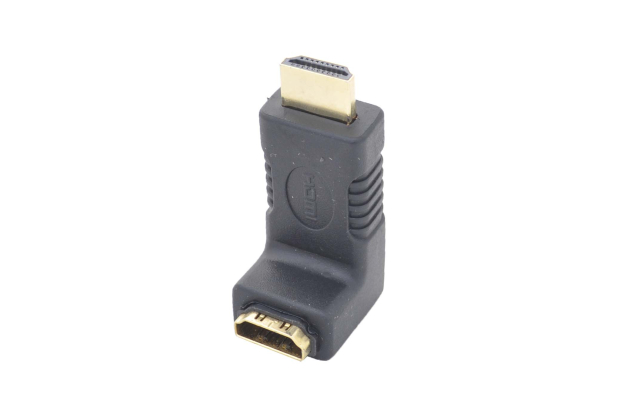 Переходник HDMI "шт" - HDMI "гн" gold угловой TD-211