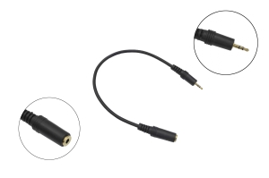 Переходник 2.5mm "шт" стерео - 3.5mm "гн" стерео пластик gold 0.3м 2-003G