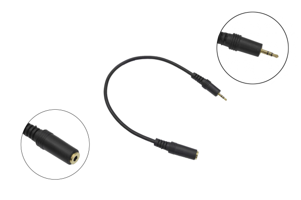 Переходник 2.5mm "шт" стерео - 3.5mm "гн" стерео пластик gold 0.3м 2-003G