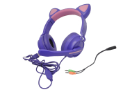 33036 Наушники Qumo Game Cat (GHS 0036), 3.5мм jack + USB, фиолетовые