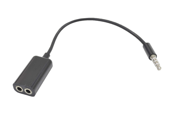 Шнур Dialog CA-0001 black 3.5mm "шт" стерео - 2x3.5mm "гн" 0.35m
